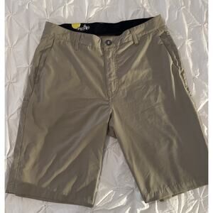 Volcom H2Chinos Chino Khaki Shorts Mens Stretch Polyester Elastane Size 32